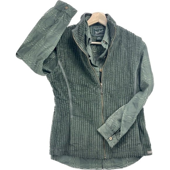 Woolrich Corduroy Vest and Matching Shirt 2 Piece Green Spruce NWT Womens Sz XS - Picture 4 of 16